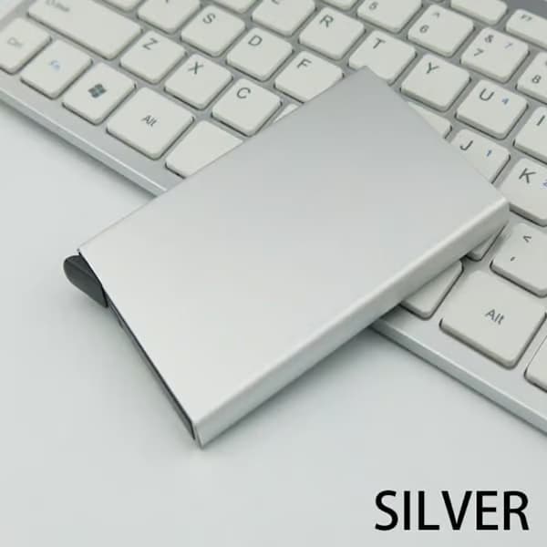 Kortholder med RFID-beskyttelse, aluminiumsrom, 6 farger silver