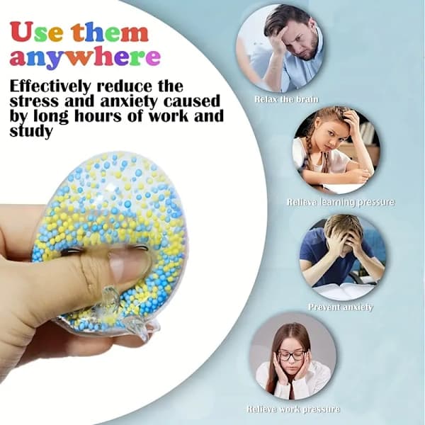 4-pak Squishy Fidget Legetøj til Børn & Voksne - Stressbolde & Blæksprutte Klemmebolde