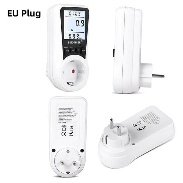 Smart Plug-in Energiovervåker Strømmåler Strømforbruk Overvåkingskontakt 16a