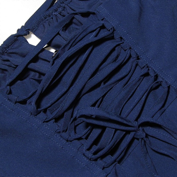 Slip-hame Naisten Kesämekko Rento Boheemi Hihaton Spagettiolkaiminen Pitkä Rantamekko Aurinkomekko Navy blue L