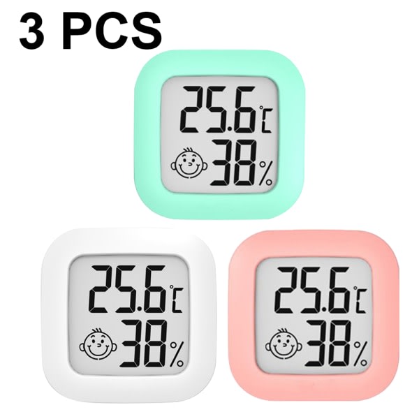 3-pack inomhustermometer, digital hygrometer