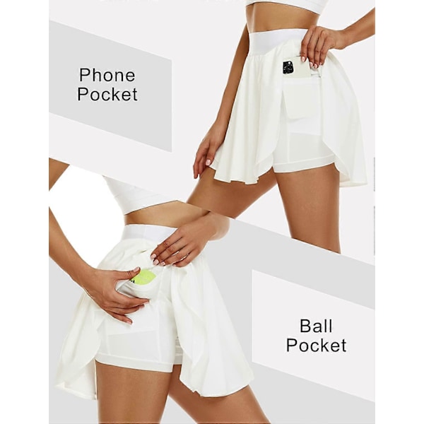 Tennis skjørt for kvinner. Svømming Tennis Skorts Skjørt Innebygde Inner Shorts Bikini Høy midje S-2XL Style2 S