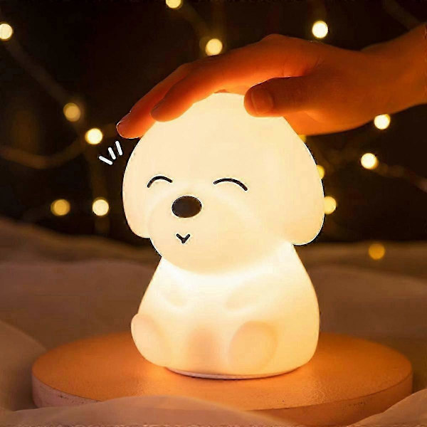 Børnenes Natlampe, Blød Silikone Hvalpe Natlampe Baby Forældre Natlampe Genopladelig, Farveskiftende Sengelampe