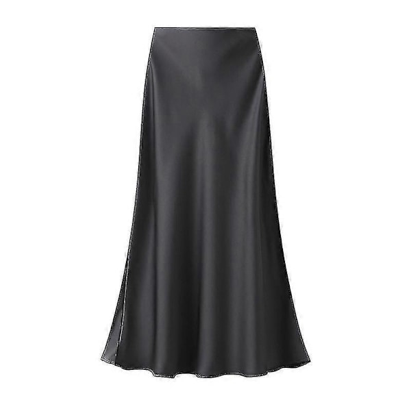 Sateng Midi Skjørt Høy Midje Lange Skjørt For Kvinner SSBgv Dark Grey M