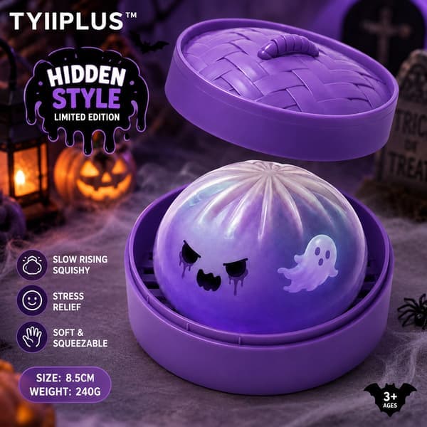 5-pack Halloween Mystery Dumpling Squishy Leksaker, Limited Ghost Edition Långsamt Stigande Kläm Stresslindrande Fidget Leksaksset
