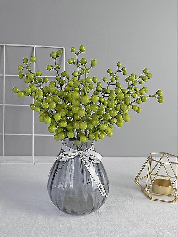 Kunstige bær: 30/stilk for blomsterhåndverk Green