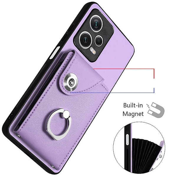 Kortholder Telefonveske For Xiaomi Redmi Note 12 Pro+ 5G Global Purple