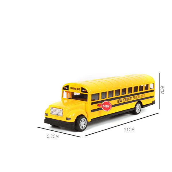 Betterlifefg-Skolebus bus børnelegering pull back legetøj simulering stor åben dør skolebil model, 21*5,2*6cm