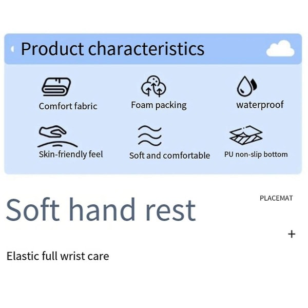 Tangentbordspalmstöd Molnformad handledsstöd Mus Läder Handledsstöd Ergonomiskt för Laptop Kontor Mus