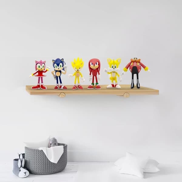 Sonic Actionfigurer, 8 cm høje, Sonic Legetøj, Sonic Actionfigur Samleobjekter (6-pak)