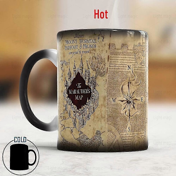 Lys Magisk Marauderkort 11oz Farveskiftende Krus Følsom Keramisk Kaffe Te Krus Kop Bedste Gave Til Venner
