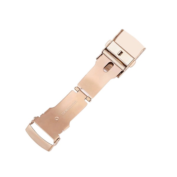 Klockspänne Universal Dubbeltryck Rostfritt Stål Klocka Säkerhetsviklås för Urmakare Rose Golden 20mm