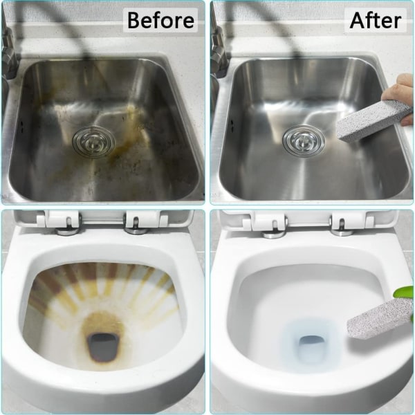 6-pakning pimpstein for rengjøring av toalettskåler, skurestav Powe