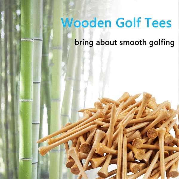 Golftee i bambu 70mm, 100-pack, Röd färg, Golf Stripe bambu tee nagel Stripe golf style tee70mm bollhållare