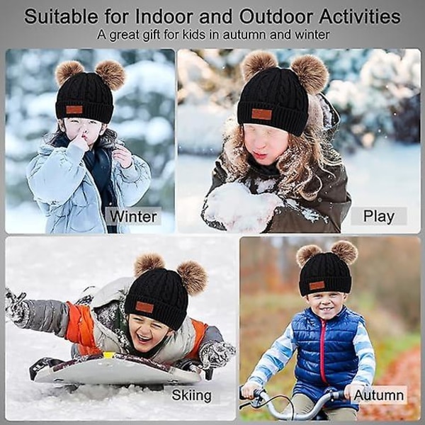 Varm halsduk och handskar Set för barn(nior), barn vinterstickad halsvärmare baby mössa, set 3 delar set 1-6 år