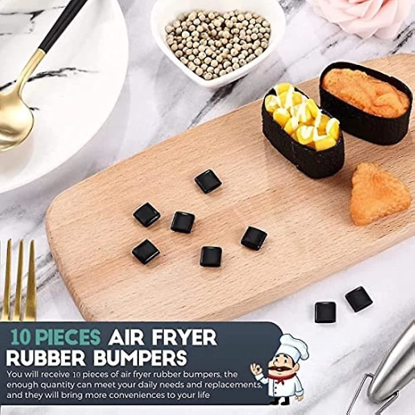 10 stycken Air Fryer Gummi Stötfångare Gummi anti-scratch Skyddsöverdrag Air Fryer Grill Pan Potter Gummifötter