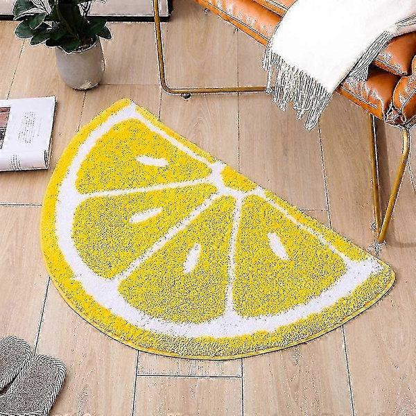 Halvcirkelformede Mikrofiber Bløde Citronformede Badeværelsesmåtter, 40cmx60cm
