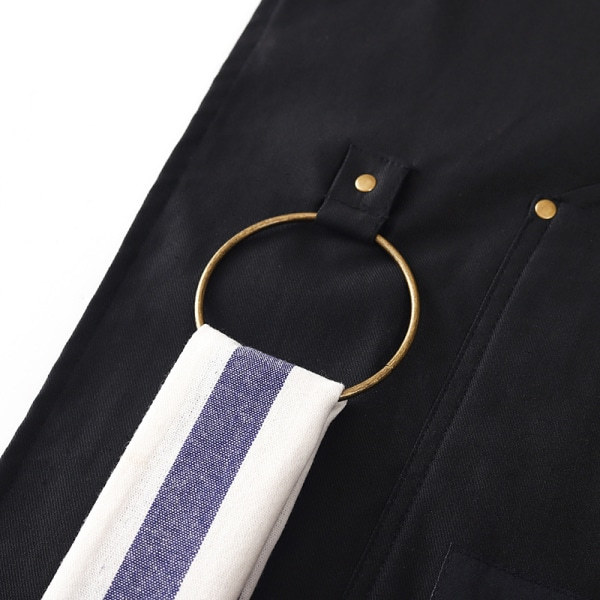 Trädgårdsförkläde Köksförkläde Denim Canvas Förkläde Svart
