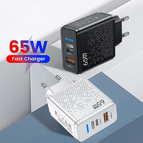 Snabbladdare 65w USB C-laddare White EU Plug