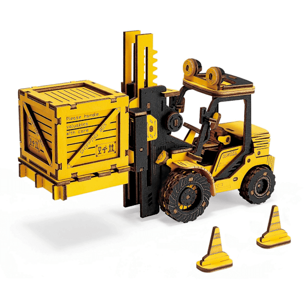 Rokr Kaivinkone Tekninen Ajoneuvo 3D Puinen Palapeli Lapsille ja Aikuisten Rakennuspalikat Sarja Parantaa Käytännöllisiä Taitoja TG508K TG413K Forklift