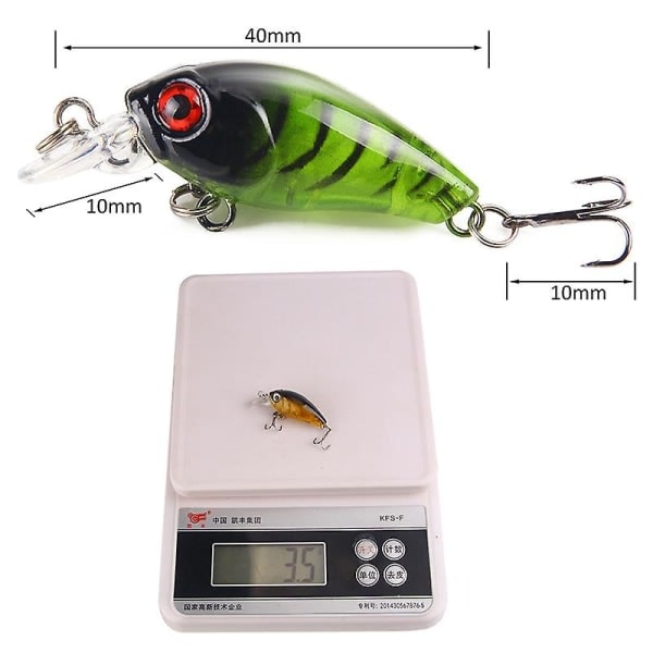Fiskedrag, 2 st Plast Hårdbete Fiskekrokar 3D Konstgjorda Fiskedrag, Wobbler Konstgjort Bete 4,5cm 9