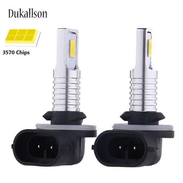2 stk H27 880 bil lys 881 Led Pære H27W2 12000LM 6500K Hvid  Tåge  Forreste Hoved Kørsel Kørelys Auto 12V H27W/2 H27W 8000K White Blue H27-881