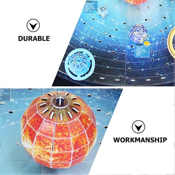 1 Set Solarsystem 3D Tredimensionellt Pussel Leksak Rymden 8 Planeter Modeller