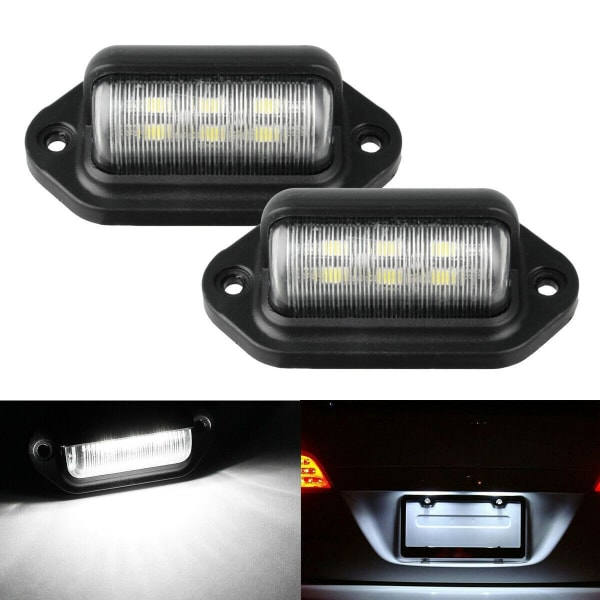2 stk. 6LED lastbil nummerpladelys Bil Varevogn Bus Trailer Baglygter