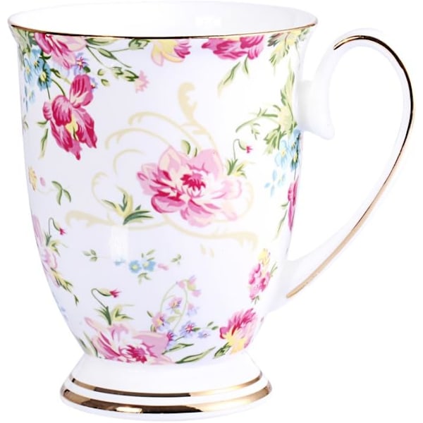 Royal Fine Bone China Kaffe Krus Assorterede Farver Tekop(Blomsterhav)