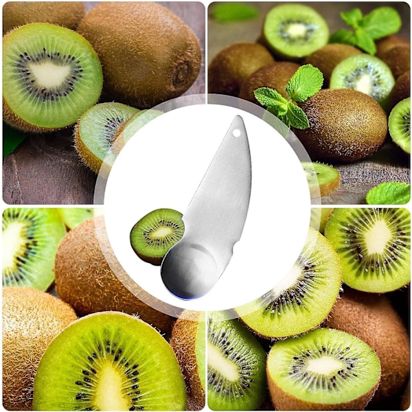 Avokadosked, Fruktskärare i rostfritt stål Kombination Skedblad - Bärbar Fruktskivare Lämplig för Citrus, 2 st