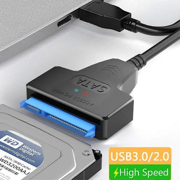 USB Nopea 2.0 - SATA 22Pin Kaapelisovitin Kiintolevyn Ohjainadapteri 2.5 Tuuman HDD/SSD-levyille USB3.0 to SATA Cable