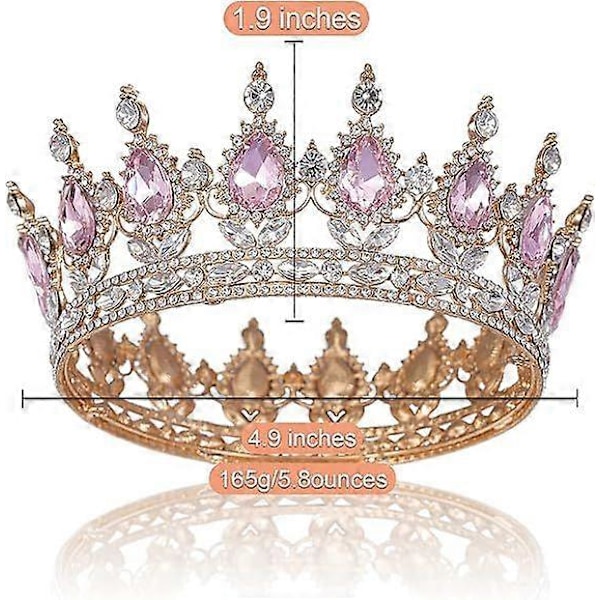 JUSCH Prinsessakruunut ja tiarat pienille tytöille - Kristalliprinsessakruunu, syntymäpäivä, tanssiaiset, naamiaiset, kuningatar strassikruunut, WZ-1632R
