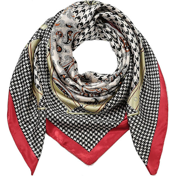 Huvudscarf i Silkesatin - Olaof Scarf för Kvinnor, Sova, Kvadratisk, Designer Bandana Olaof Scarf Style 15