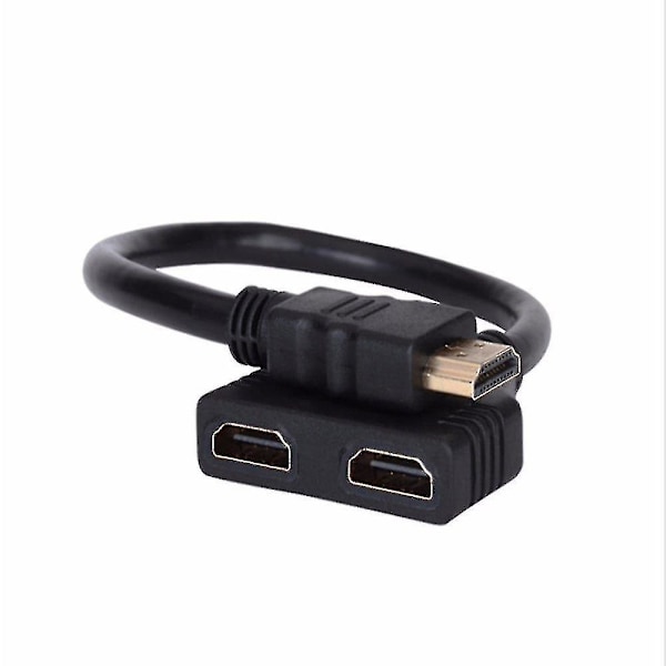HDMI-splitter - HDMI-splitteradapterkabel Splitter HDMI hann til dobbel HDMI hunn 1 til 2-veis-hao