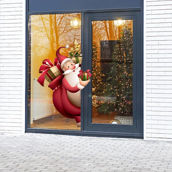 Julevinduesmærkat Snemand Vinduesmærkat Glas PVC Statisk Julevinduesmærkat