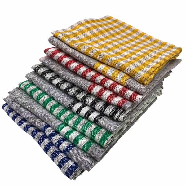 10x kjøkkenhåndklær i bomull - Vintage stil flerfarget