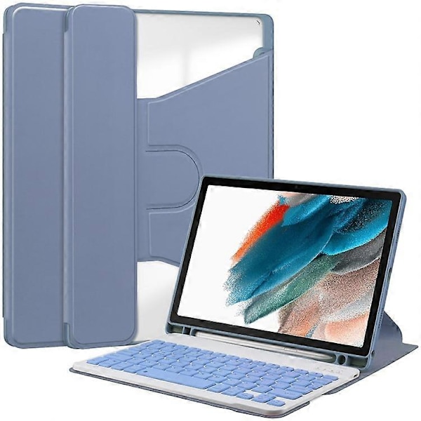 Kompatibelt Skal med Bluetooth-tangentbord för Samsung Galaxy Tab A8 10.5 (2021) / (2022) Roterande Ställ Surfplatta Fodral Purple
