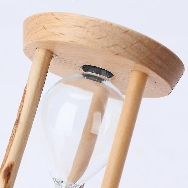 3 Minutters Timeglas Sand Timer - Rundt Glas Træ Sandur