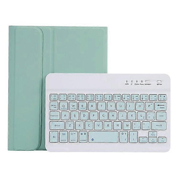 C06B Kompatibelt för iPad mini 6 (2021) Anti-Repskyddande Fodral med Bluetooth-Tangentbord Stötsäkert Ställ Läderfodral med Pe LightGreen