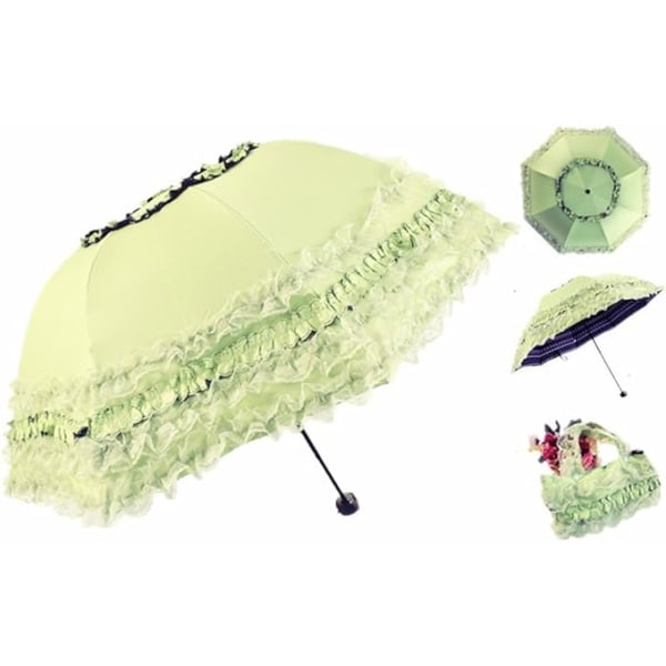 Princess Lace Ultrafiolett-sikker sammenleggbar paraply Anti-uv Dome Parasol