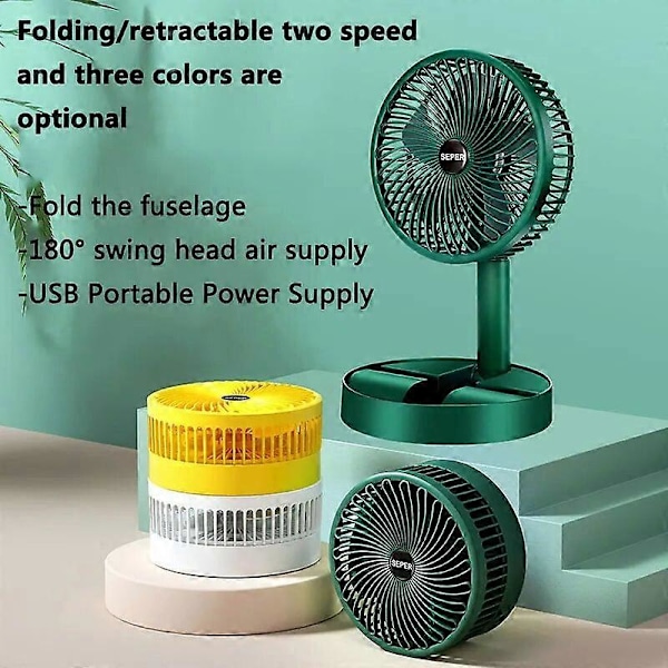 Drevet Håndventilator Bordmodel Foldbar Udtrækkelig Lille Ventilator Mini Bærbar Opladning USB Hjem Lav Støj Høj Varighed Standby Mini Elektrisk Ventilator White Charging 2pc