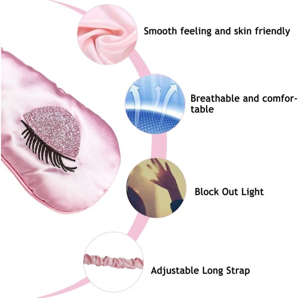 Satin sovmask mjuk silke ögonbindel flickor kvinnor nattmask täcka sovmasker för vuxna par kärlek Alla hjärtans dag