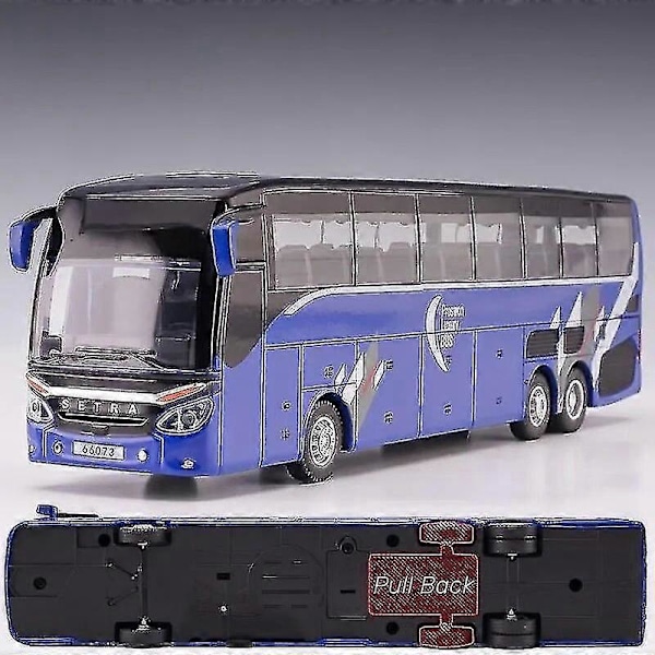 1/50 Setra Lyxig Bussleksak Diecast Miniatyrmodell Drag tillbaka Ljud & Ljus Pedagogisk Samlingspresent För Pojkar Barn Gold
