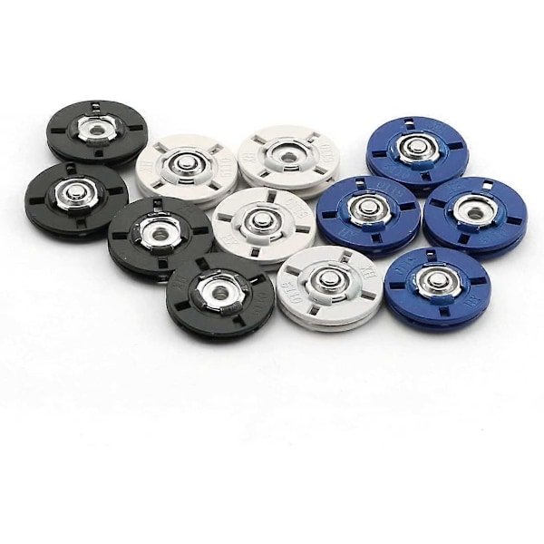 4 sett 21mm store metallknapper for sy på klær DIY frakk knapper, blå