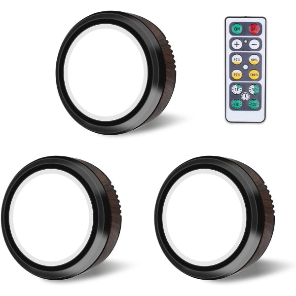 Underskapslys Batteridrevet. Led Puck Lys med Fjernkontroll Gave