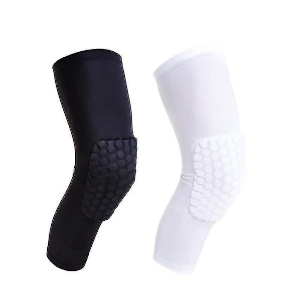 Basketball Honeycomb Anti-Skli Kneepads Unisex Sportsutstyr 2stk white M