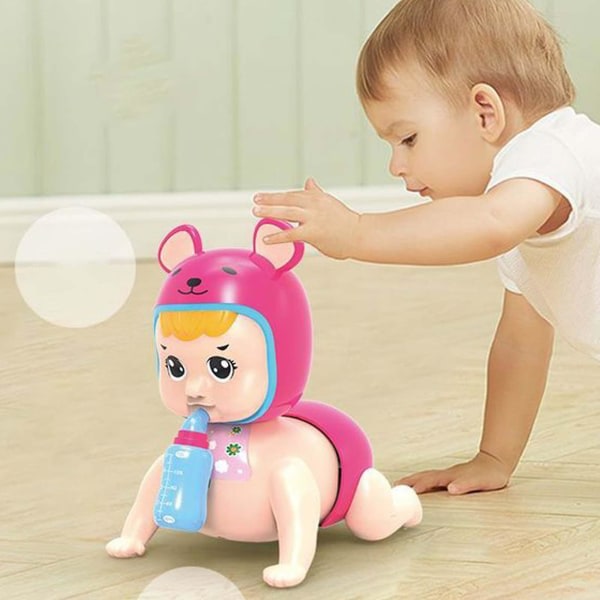 Små søde småbørn Lær at kravle Babylegetøj 6-12 måneder Toddler Electric Crawling Baby (FMY)