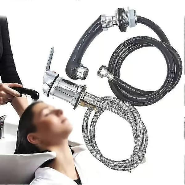 Frisørblander med håndbruser og slange, forkromet etgrebsarmatur til vaskestol 1PC