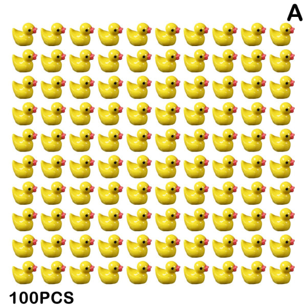 100/200 stk Mini Gummiande Miniatyr Resin Ande Gule Tiny D 100stk gule 100stk 100pcs yellow 100pcs