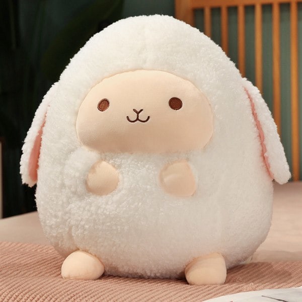 Pehmeä lampaanpehmolelu tyyny söpö pörröinen lampaanpehmolelu tyyny Kawaii lampaan nukke pehmeä halaustyyny paksu pehmolelu 30CM